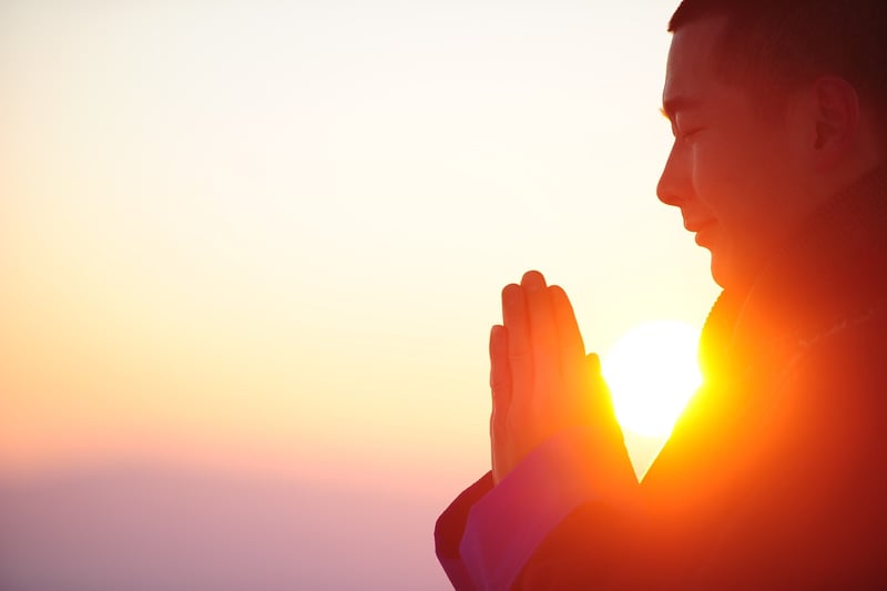 Sunset yoga meditation